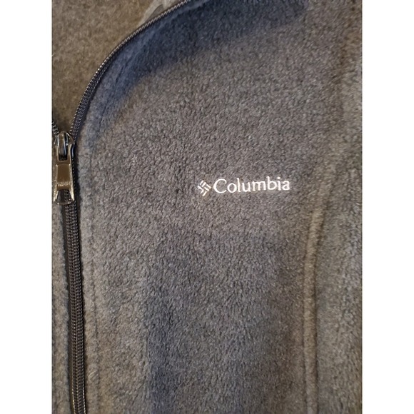 Columbia Vest‎ Large Gray Fleece Full Zip Pockets - Picture 2 of 4